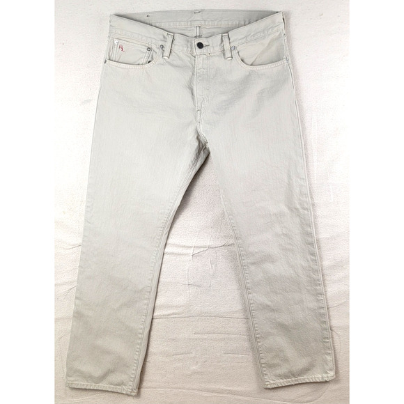 Polo Ralph Lauren 867 Classic Fit Jeans Men’s 34x30 Hudson Bone Wash Beige - Picture 1 of 15